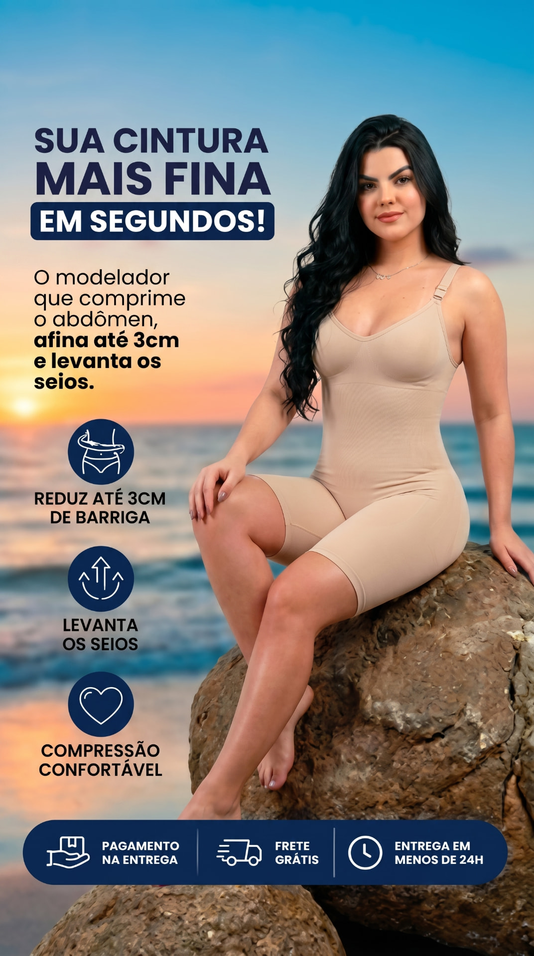 Body Modelador na cor nude